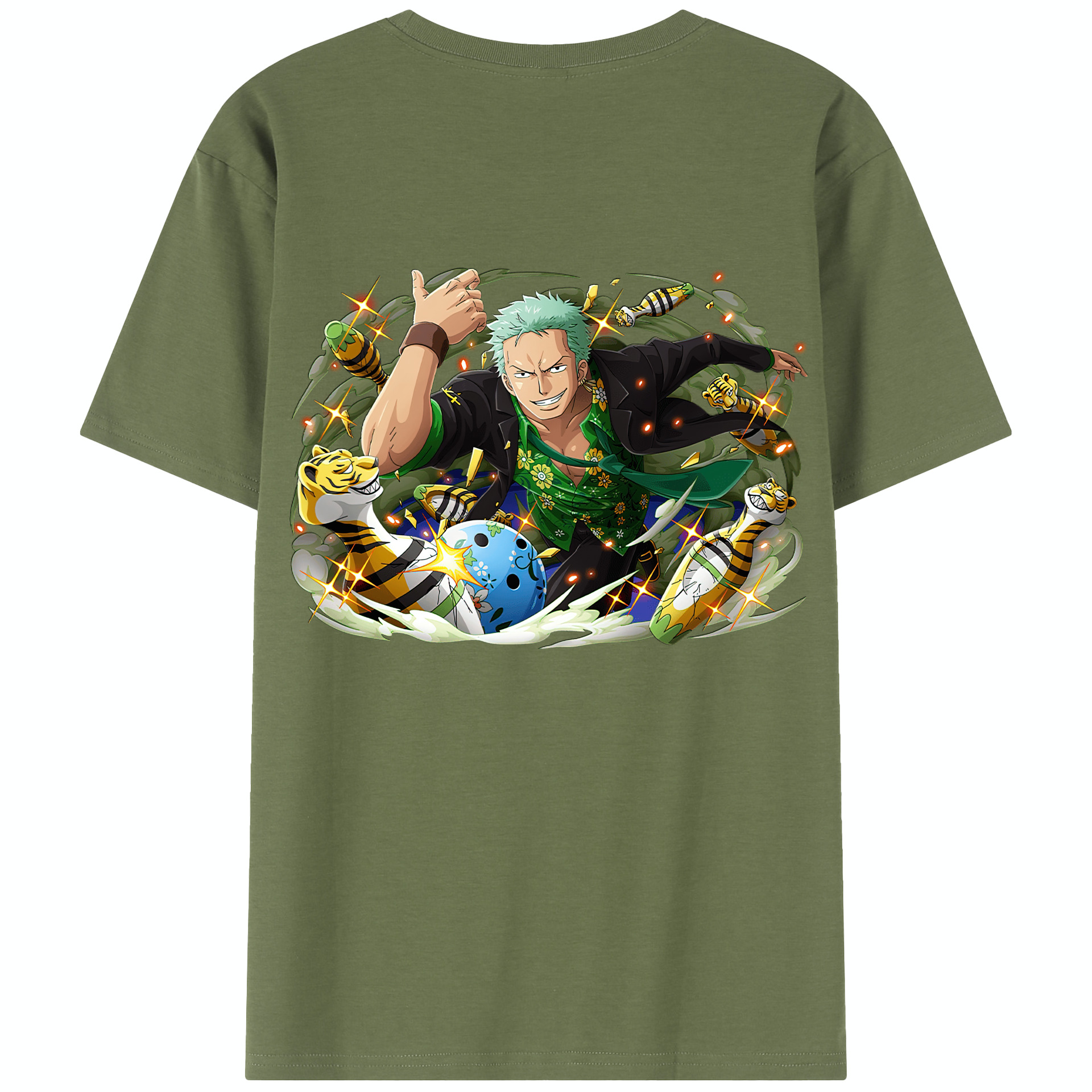 ワンピース ロロノア・ゾロ ONE PIECE Roronoa Zoro 綿100％半袖Tシャツ（背面プリント）